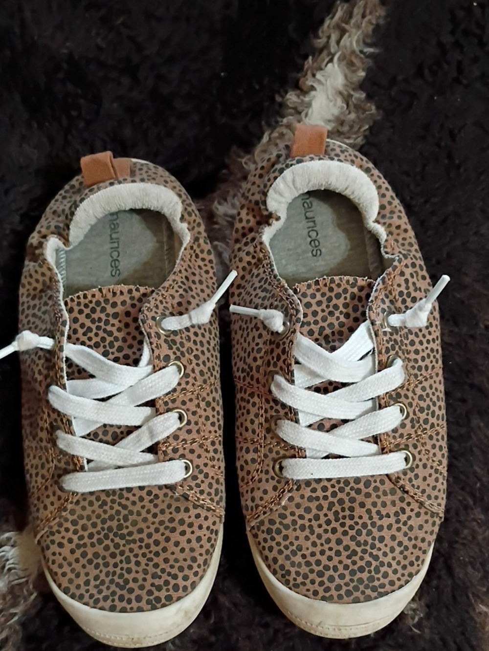 Maurices Brown Spotted Kids Sneakers with White Laces